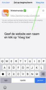 Winkelmandje Web App toevoegen stap 3
